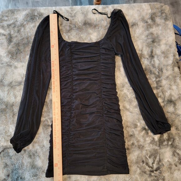 Emory Park Mesh Dress Black Small Style M7197D Cut 16198 Square Neck - Picture 9 of 9